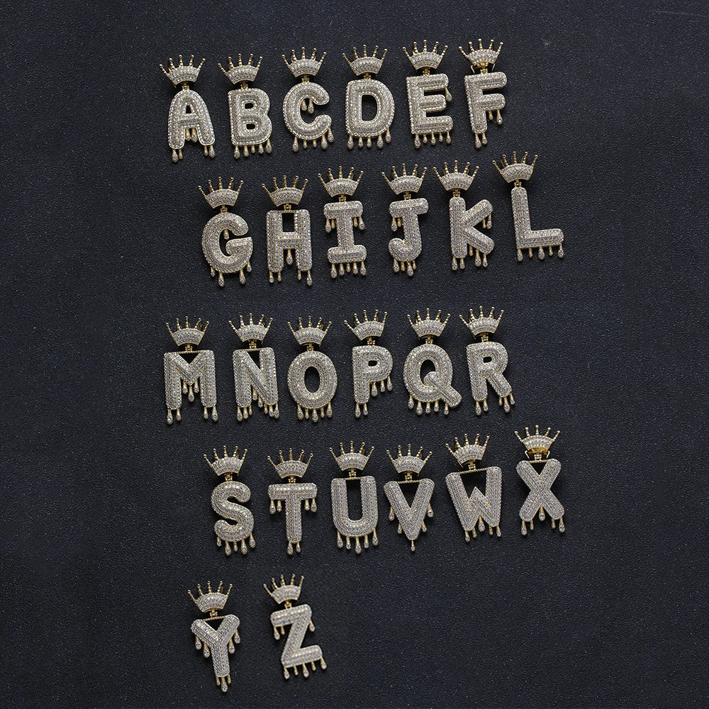 Iced Out Letter Necklace – A-Z Zircon Pendant