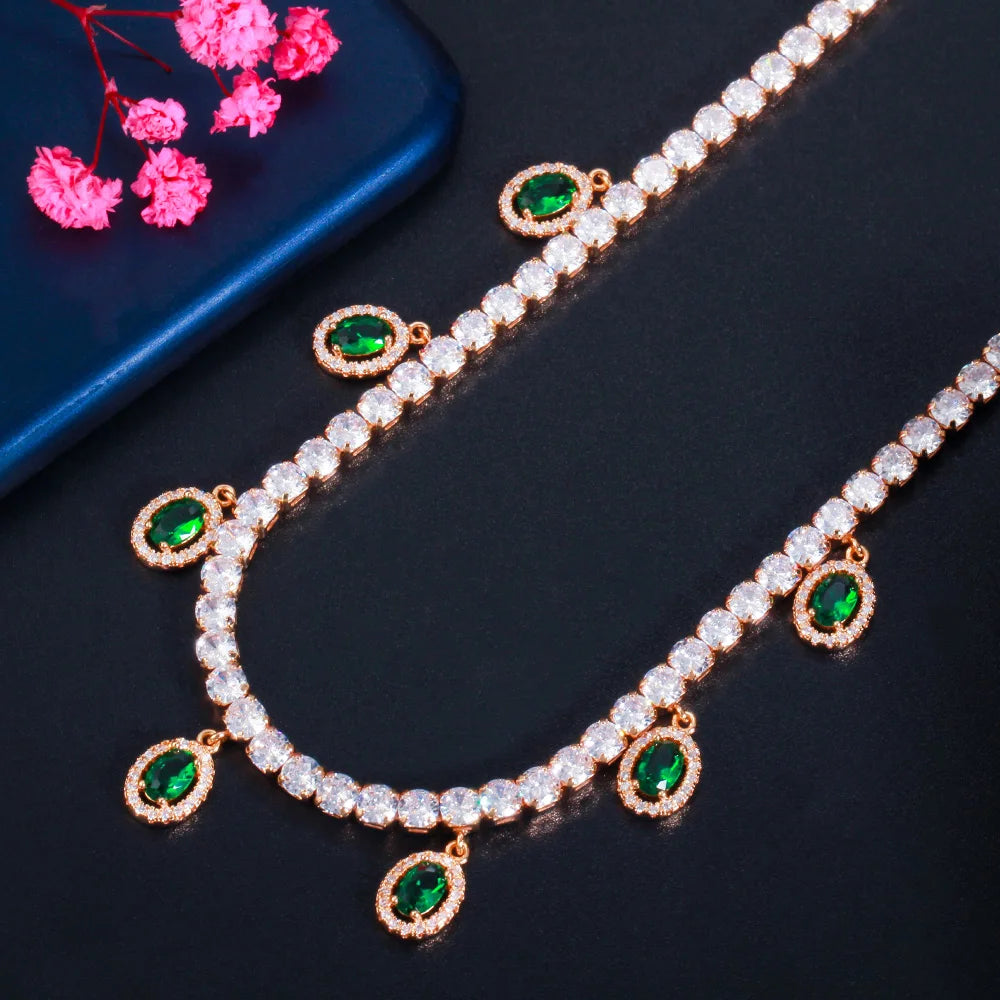 Cubic Zirconia Charm Choker – Elegant & Shiny