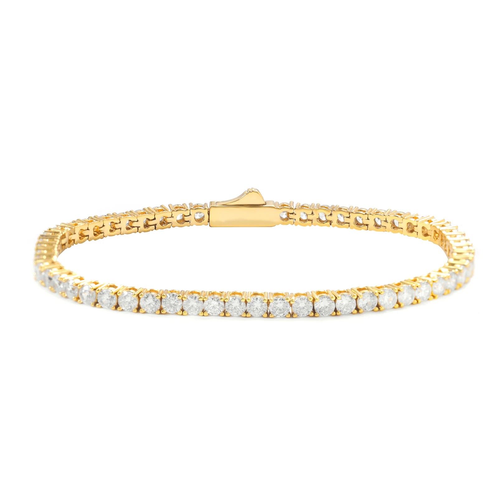 Iced Out Tennis Chain – Gold & Silver Zircon