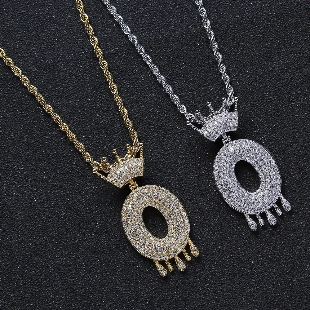 Iced Out Letter Necklace – A-Z Zircon Pendant