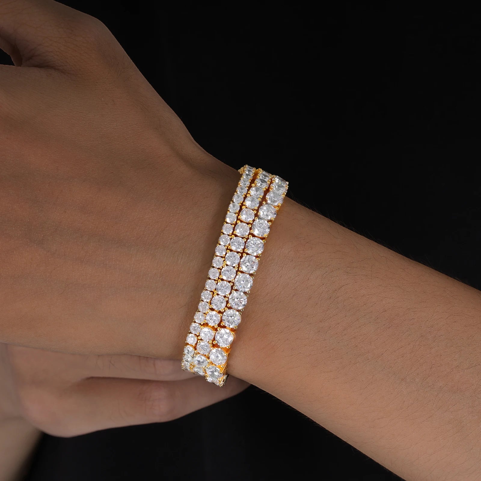 Iced Out Tennis Chain – Gold & Silver Zircon