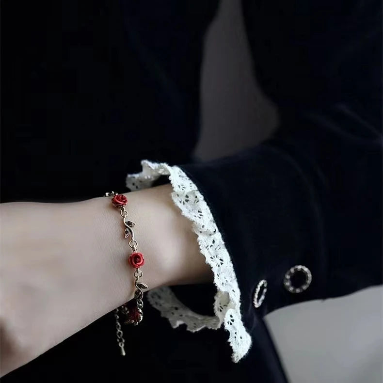 Red Rose Jewelry Set – Elegant & Romantic