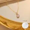 Zircon Drop Necklace – Elegant Stainless Steel