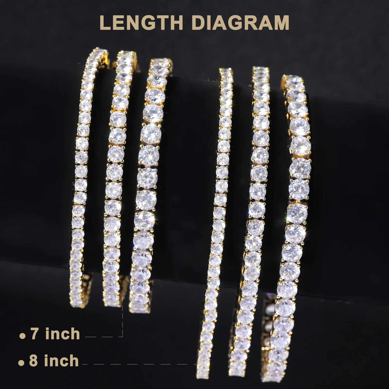 Iced Out Tennis Chain – Gold & Silver Zircon