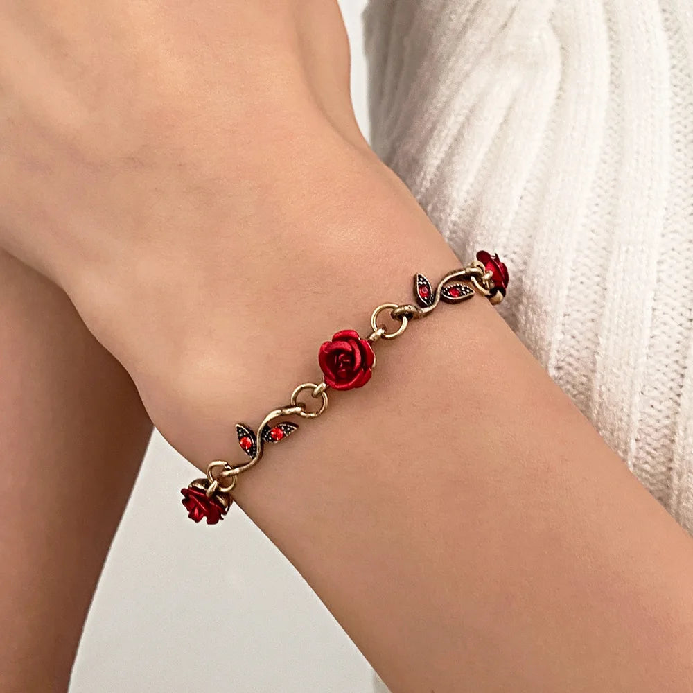 Red Rose Jewelry Set – Elegant & Romantic