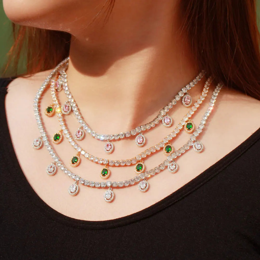 Cubic Zirconia Charm Choker – Elegant & Shiny
