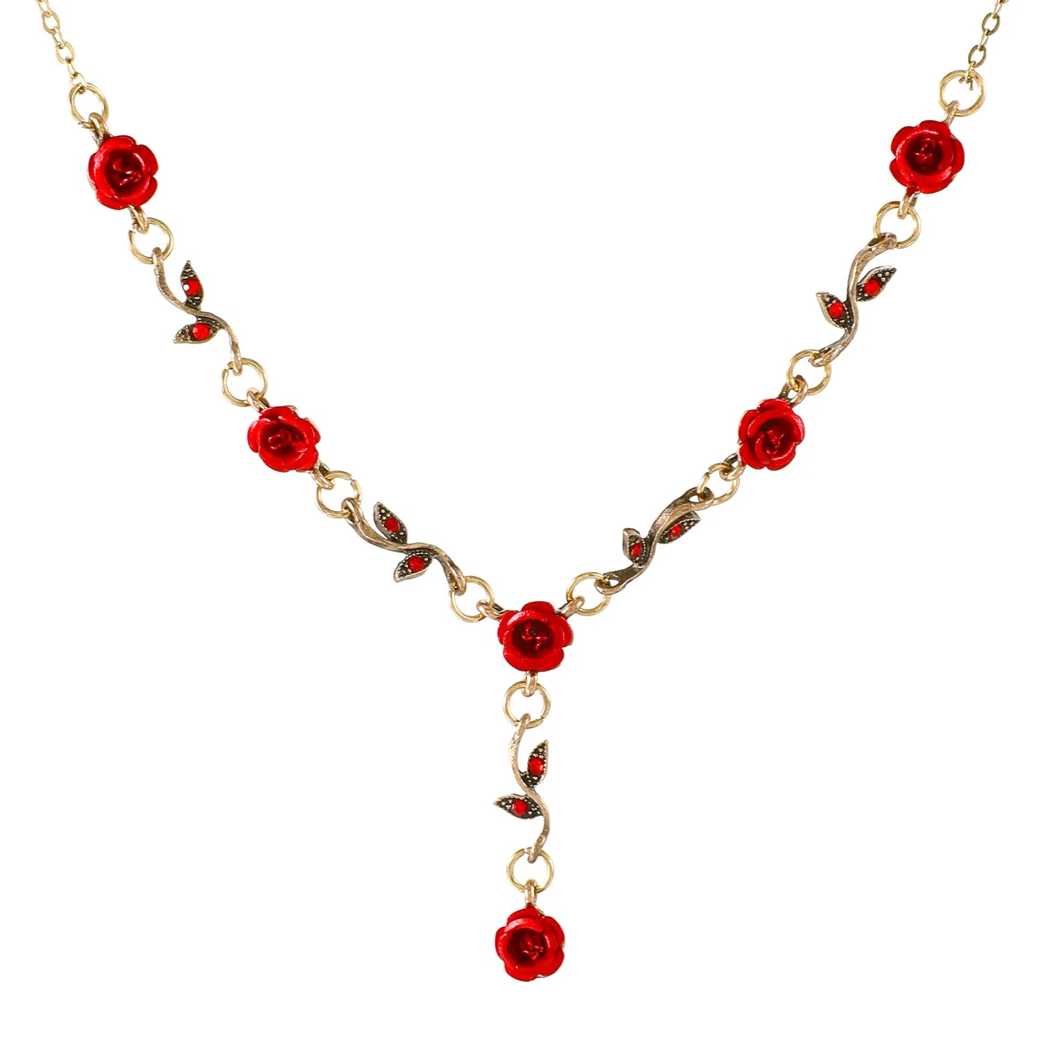 Red Rose Jewelry Set – Elegant & Romantic
