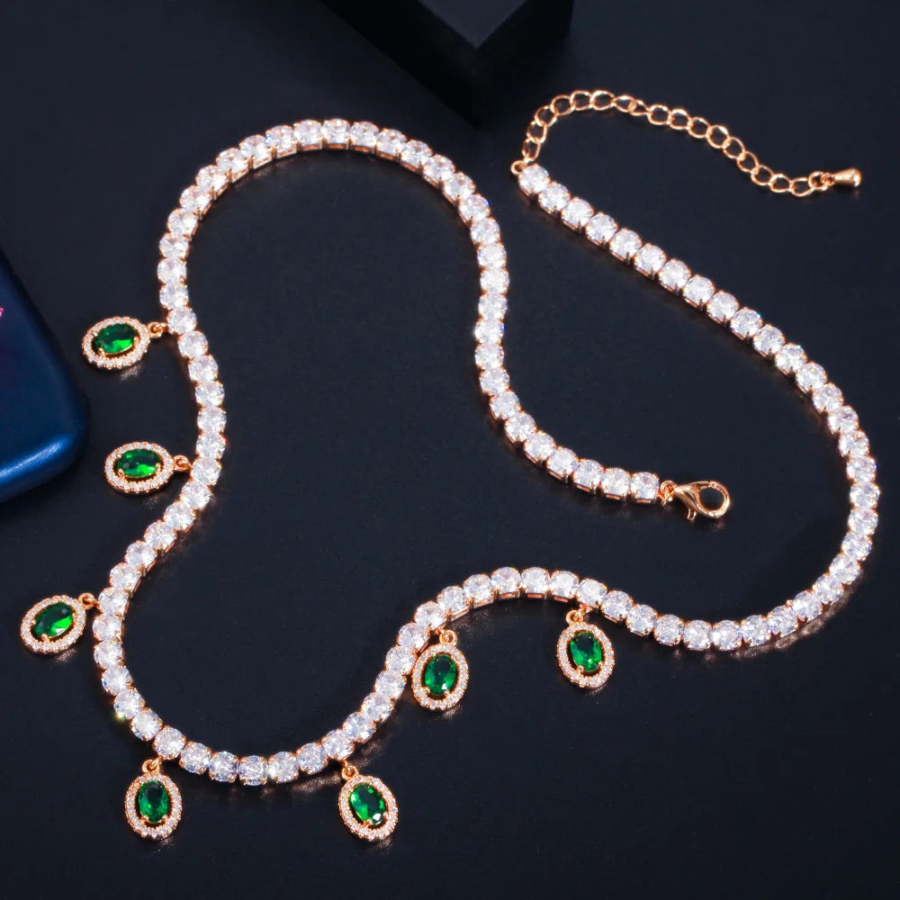 Cubic Zirconia Charm Choker – Elegant & Shiny