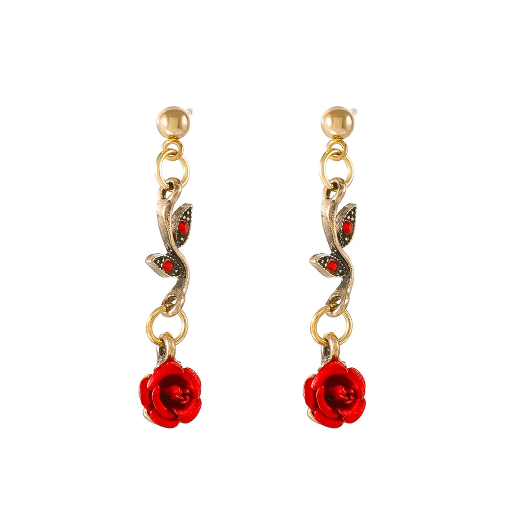 Red Rose Jewelry Set – Elegant & Romantic