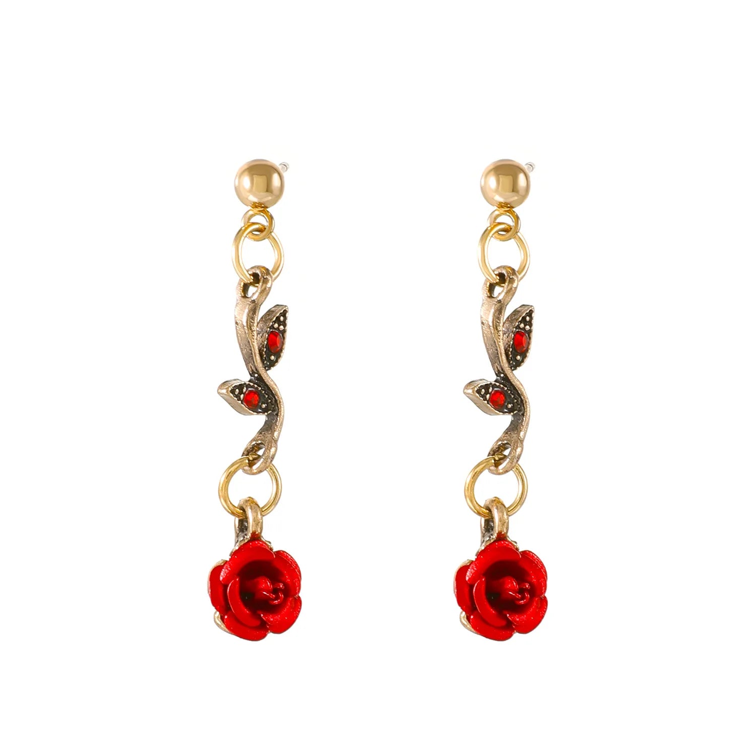 Red Rose Jewelry Set – Elegant & Romantic