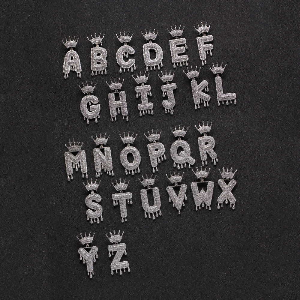 Iced Out Letter Necklace – A-Z Zircon Pendant