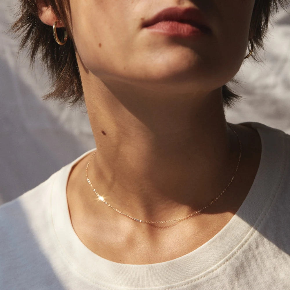 Trendy Gold Color 316L Stainless Steel Link Chain Choker Necklace