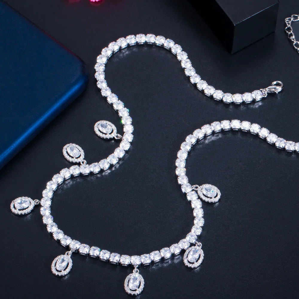 Cubic Zirconia Charm Choker – Elegant & Shiny