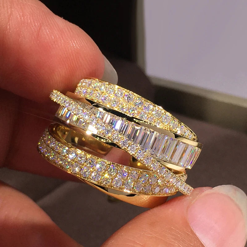 Luxury Zircon Gold Ring