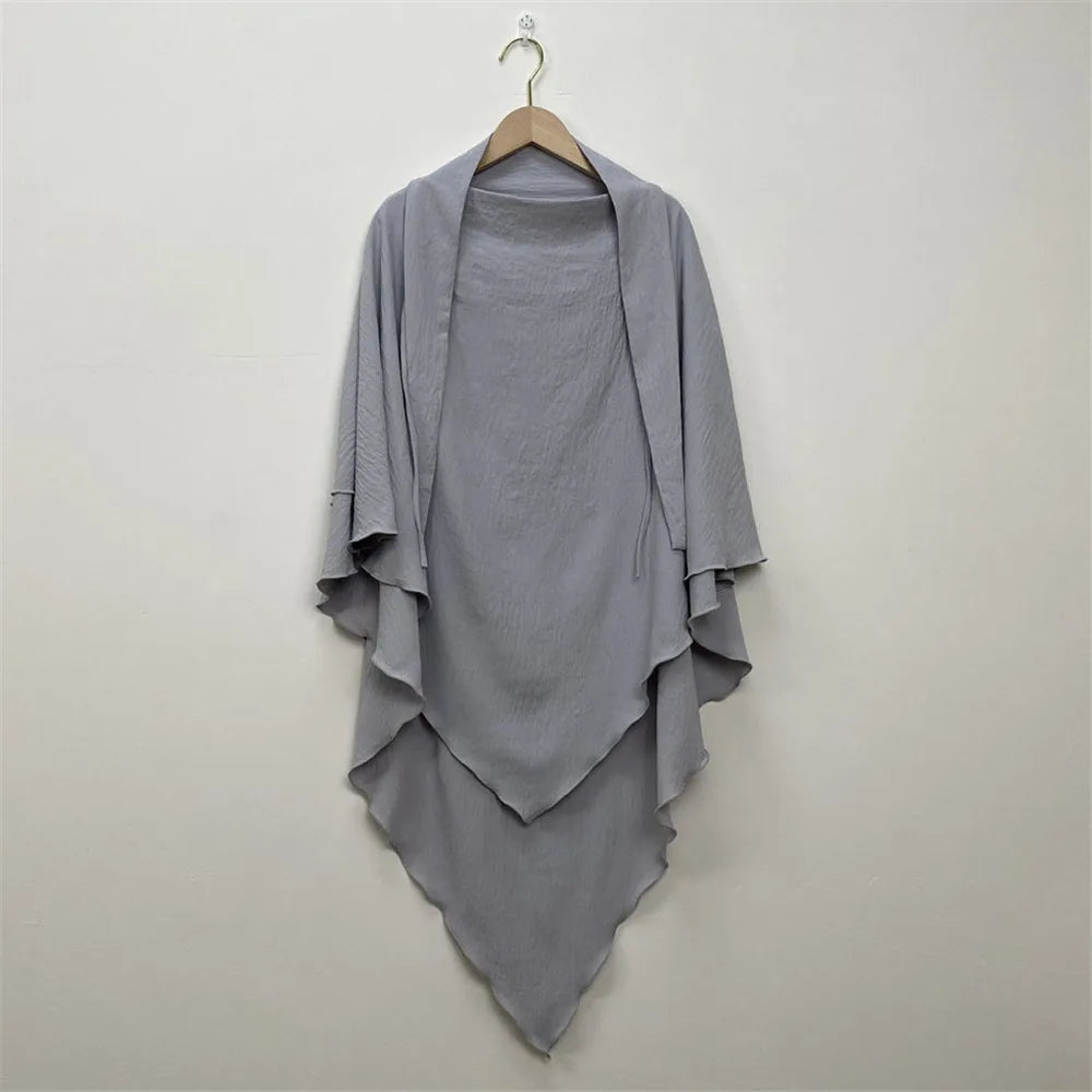 2-Layer Khimar Hijab – Elegant & Full Coverage