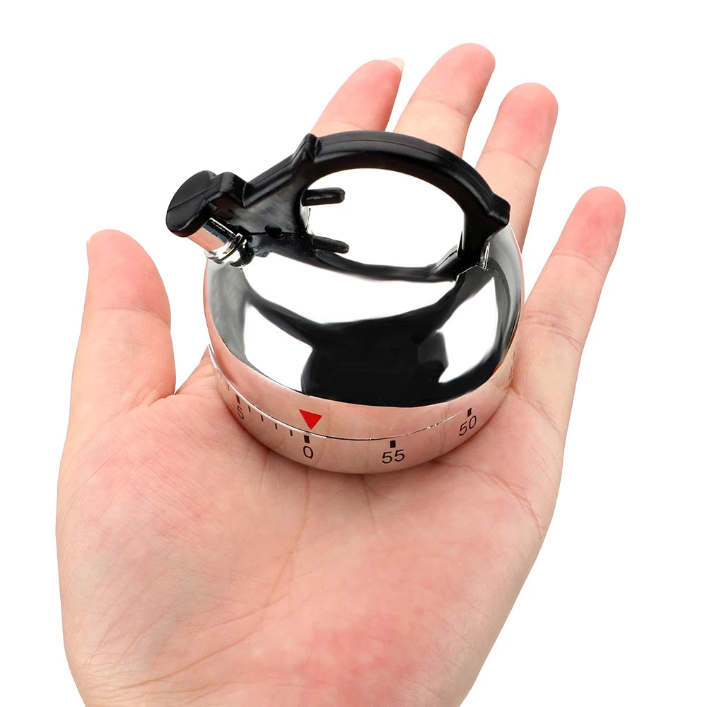 Kitchen Timer – 60-Minute Mechanical Countdown Alarm (Kettle Design)