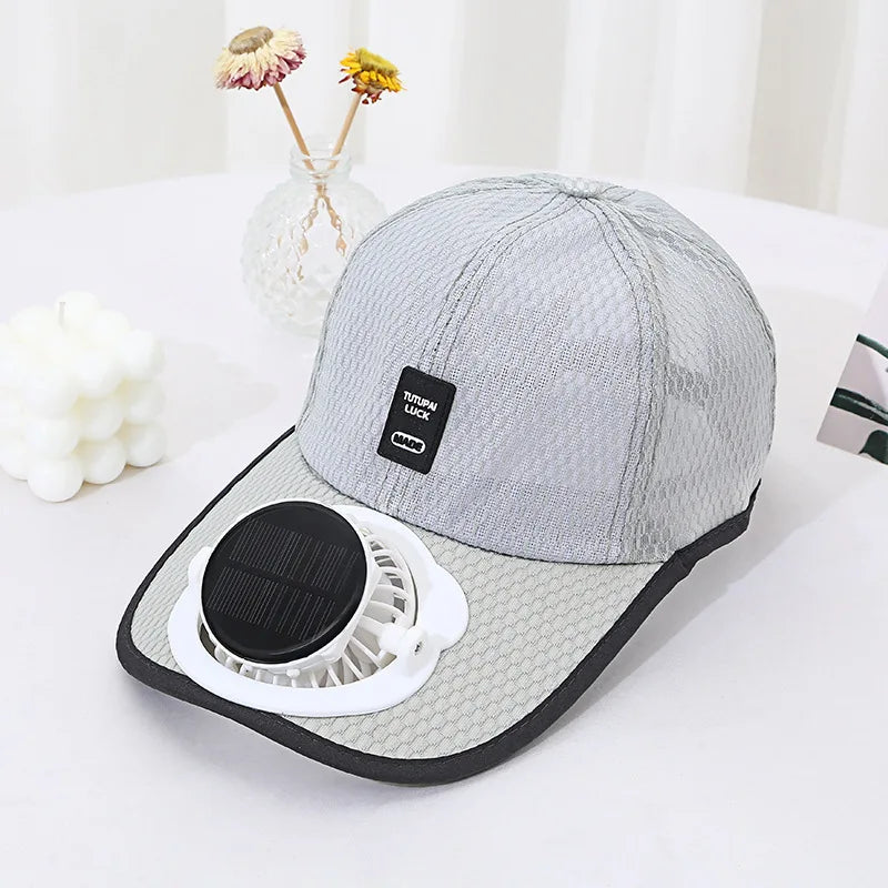 Solar Cooling Fan Cap – Breathable Hat with Built-In Fan for Summer Outdoors