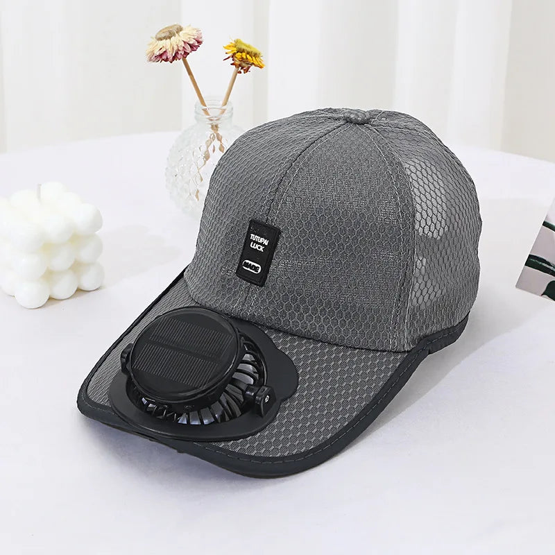 Solar Cooling Fan Cap – Breathable Hat with Built-In Fan for Summer Outdoors