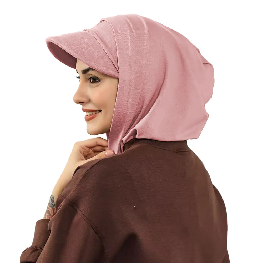 Full Coverage Bonnet Hijab with Visor – Ready to Wear