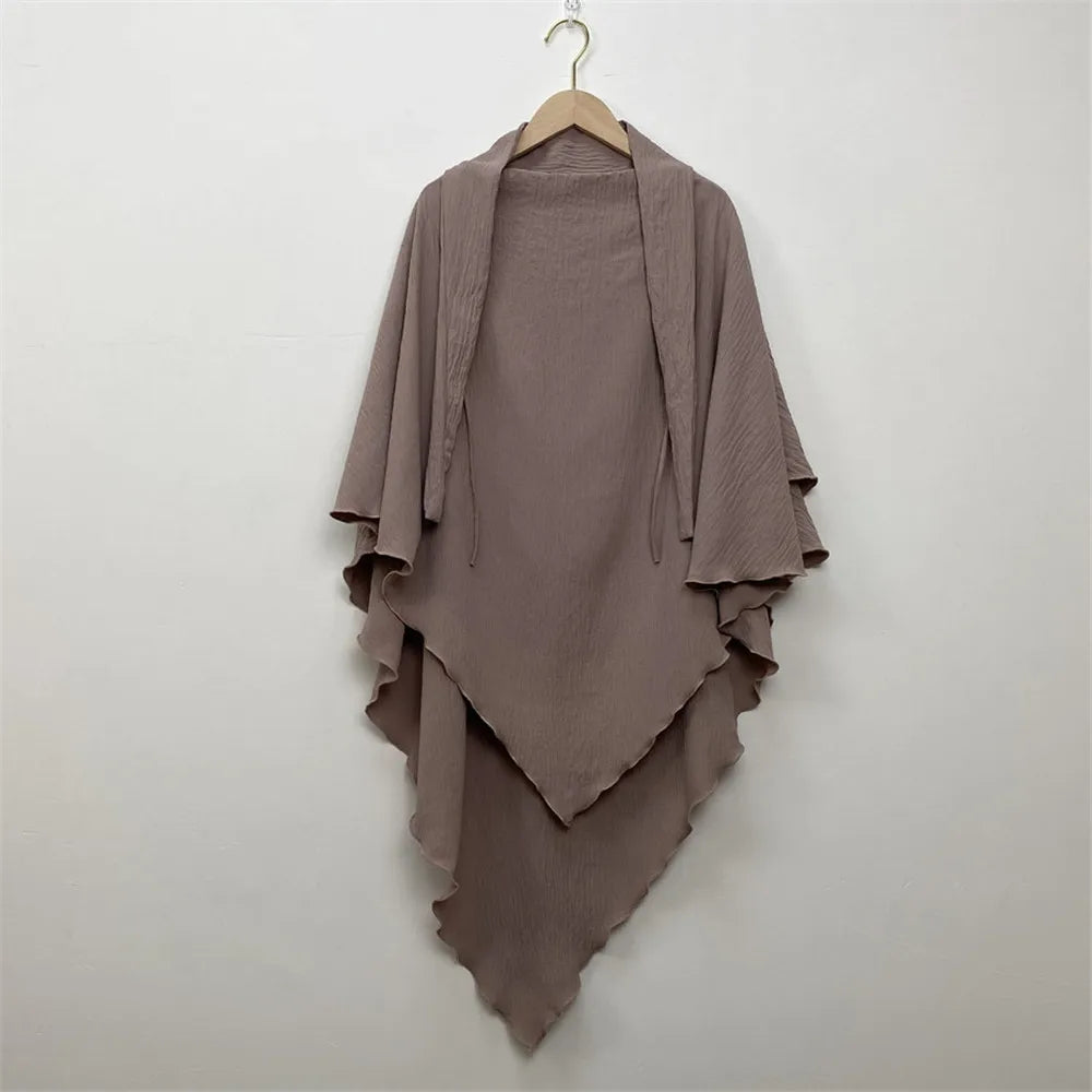 2-Layer Khimar Hijab – Elegant & Full Coverage