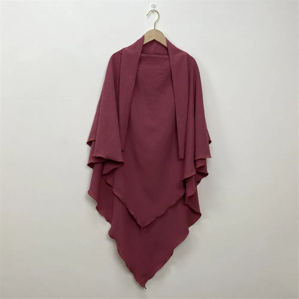 2-Layer Khimar Hijab – Elegant & Full Coverage