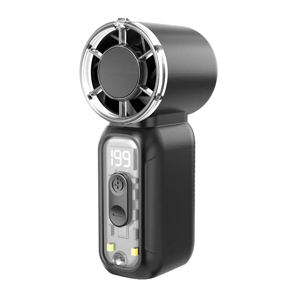 Portable Mini Cooling Fan – USB Rechargeable, 5-Speed with LED Display