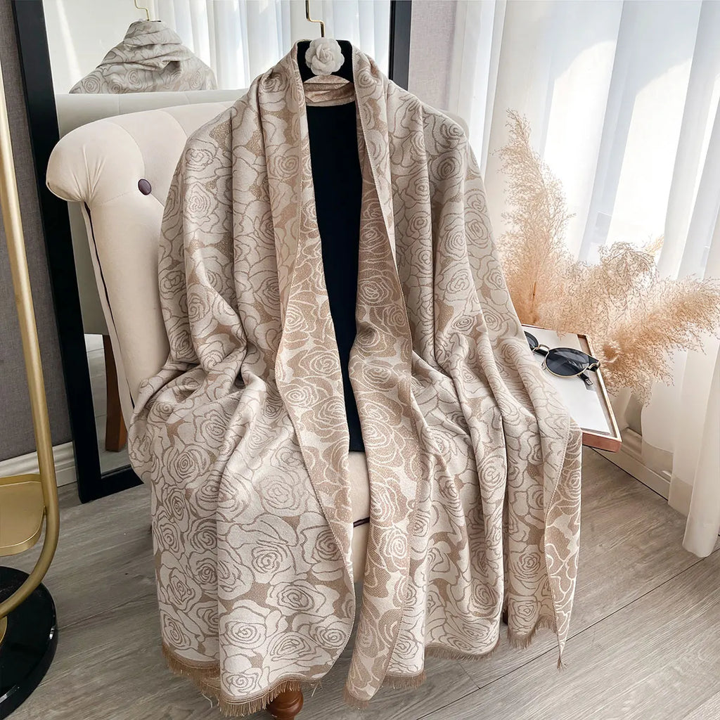 Golden Embroidered Hijab – Elegant & Lightweight