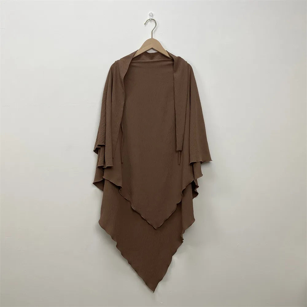2-Layer Khimar Hijab – Elegant & Full Coverage