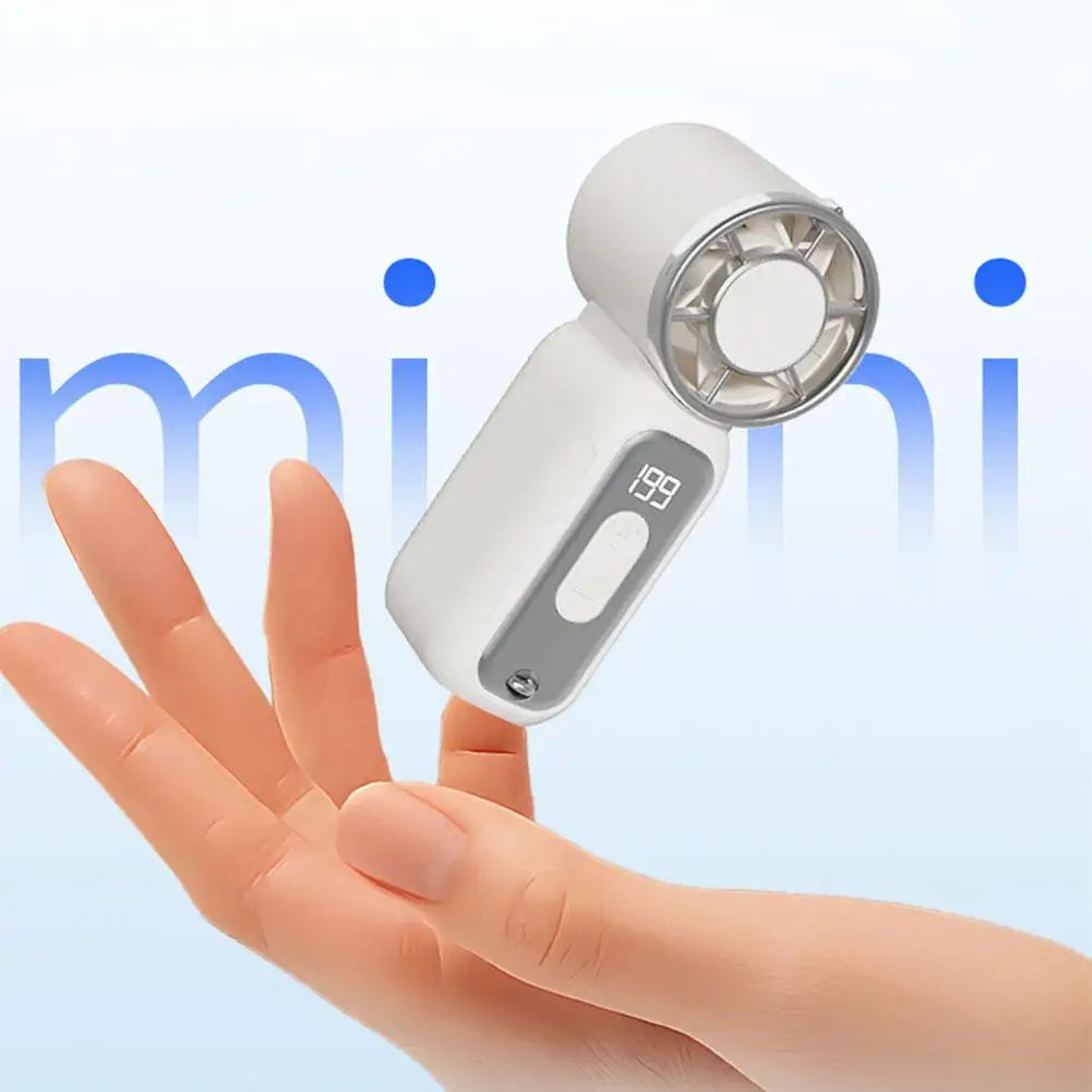 Portable Mini Cooling Fan – USB Rechargeable, 5-Speed with LED Display