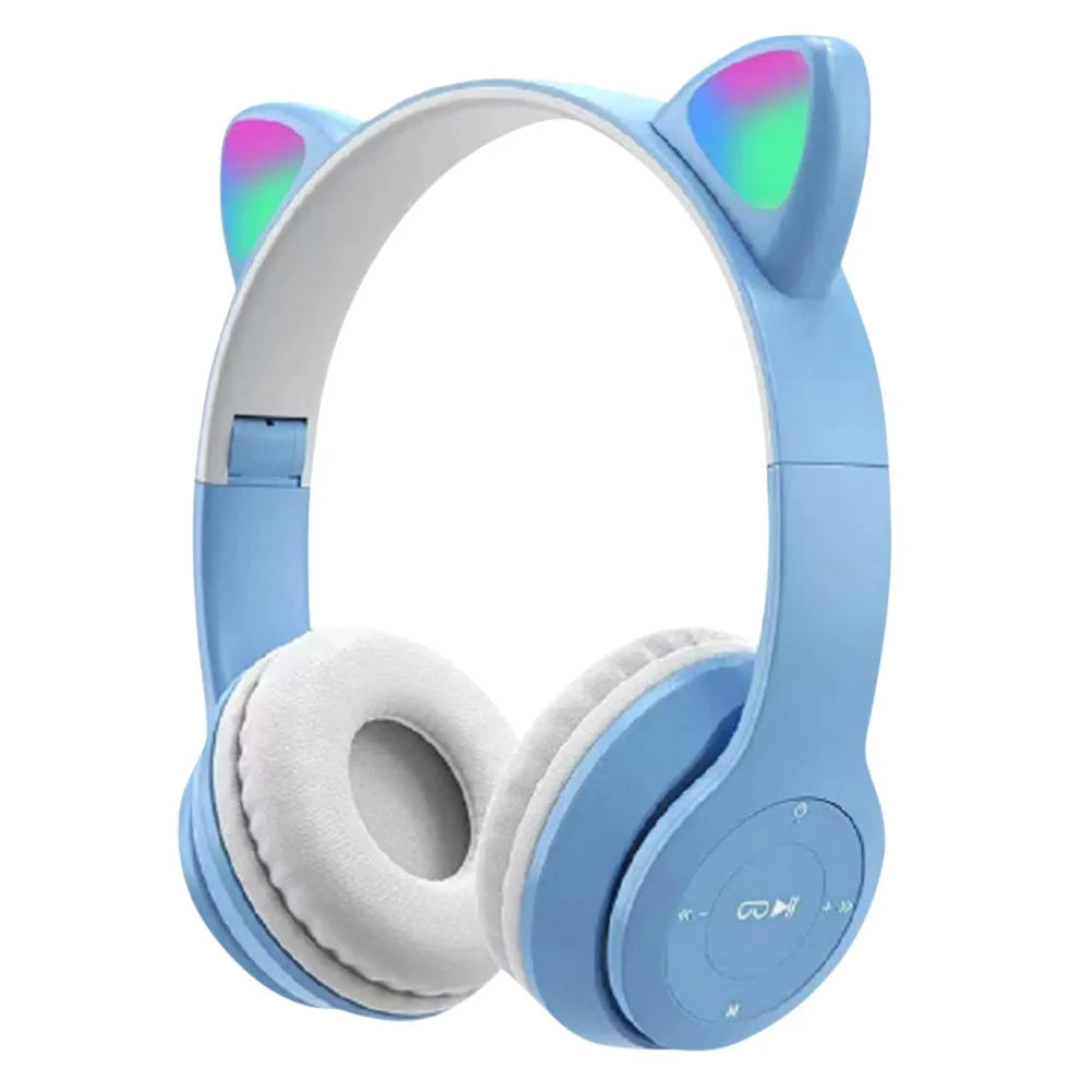 Cat Ear Wireless Gaming Headphones – RGB Glow Bluetooth Headset