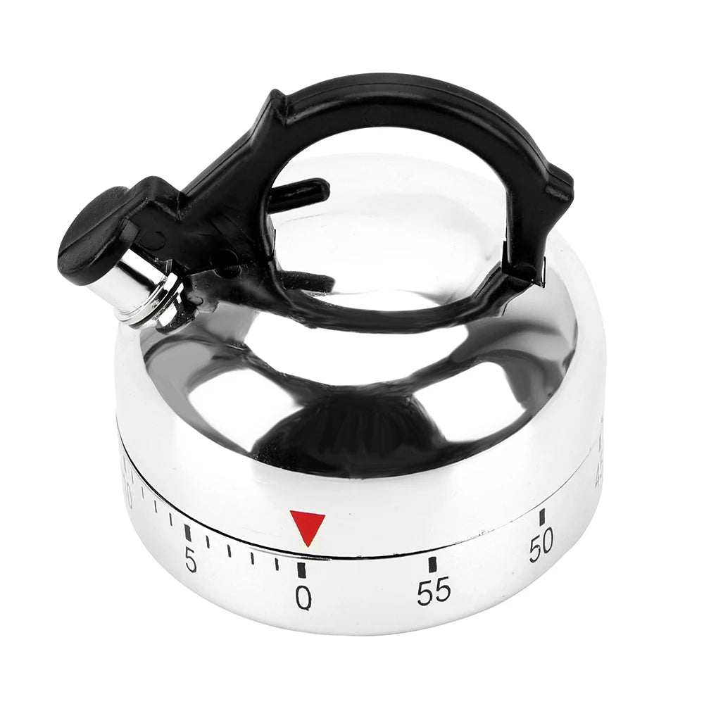 Kitchen Timer – 60-Minute Mechanical Countdown Alarm (Kettle Design)