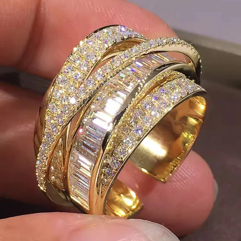 Luxury Zircon Gold Ring