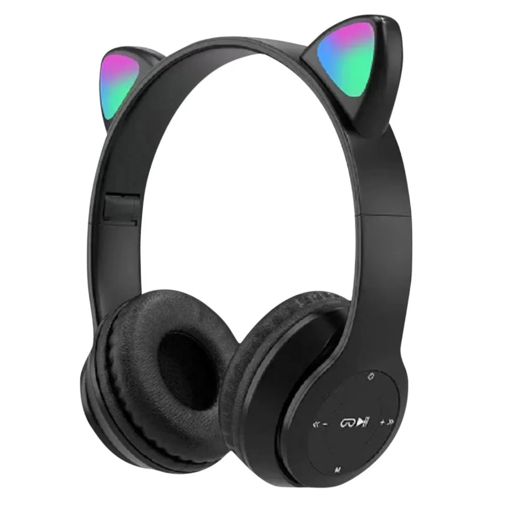 Cat Ear Wireless Gaming Headphones – RGB Glow Bluetooth Headset