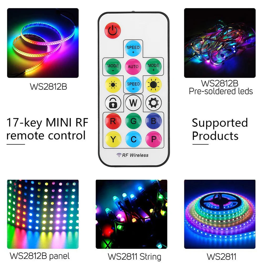 RGB LED Strip Wireless Controller – 5V Remote (PC Case Compatible)