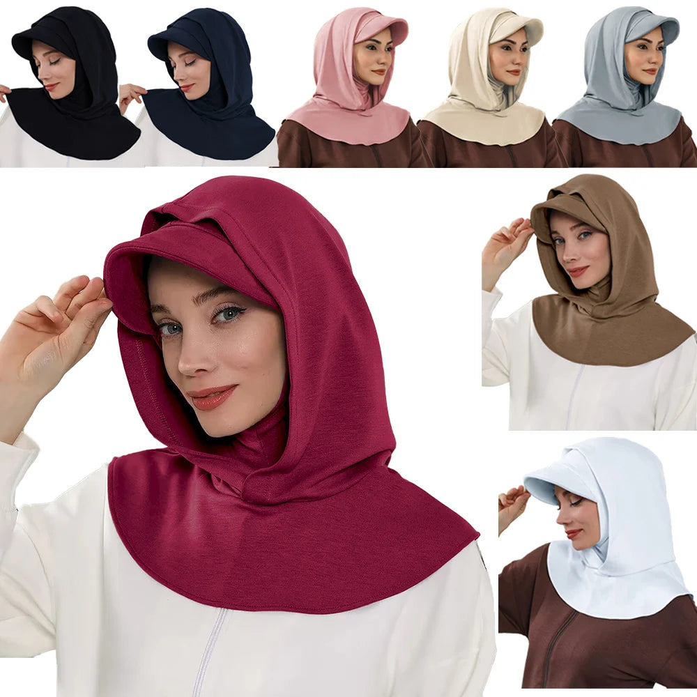 Full Coverage Bonnet Hijab with Visor – Ready to Wear