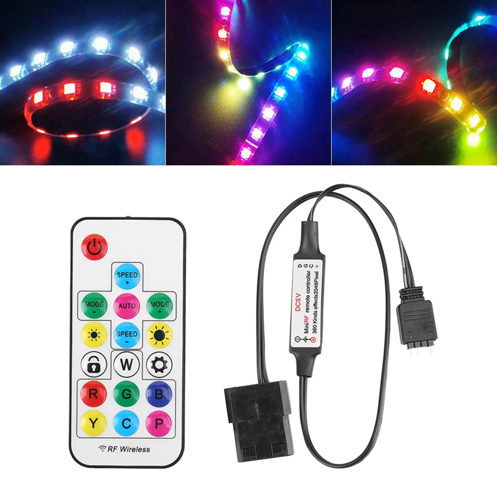 RGB LED Strip Wireless Controller – 5V Remote (PC Case Compatible)