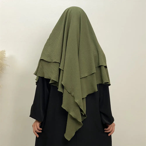 2-Layer Khimar Hijab – Elegant & Full Coverage