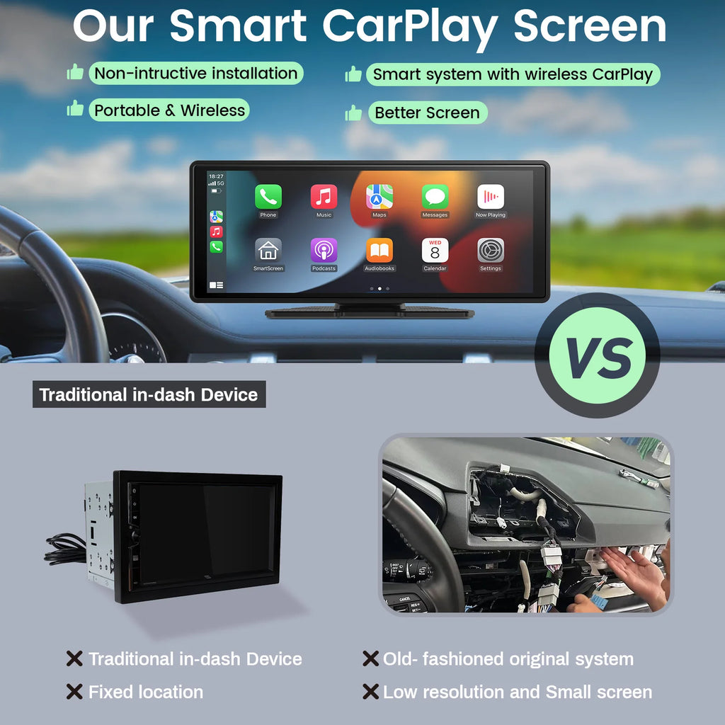 Portable Wireless CarPlay Screen