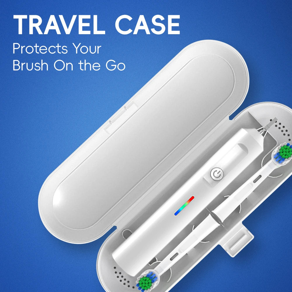 2x Smart Rotary Electric Toothbrush Set, Rechargeable Rotating Toothbrushes Compatible with Oral B Replacement Toothbrush Heads