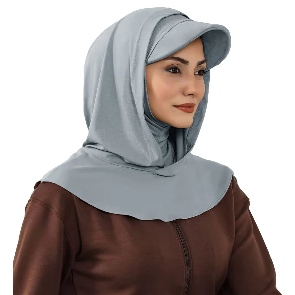 Full Coverage Bonnet Hijab with Visor – Ready to Wear