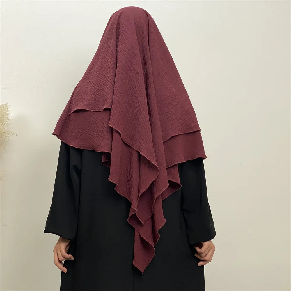 2-Layer Khimar Hijab – Elegant & Full Coverage