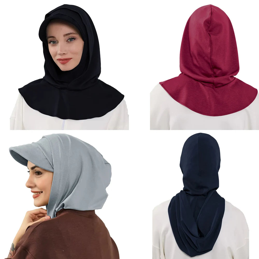 Full Coverage Bonnet Hijab with Visor – Ready to Wear