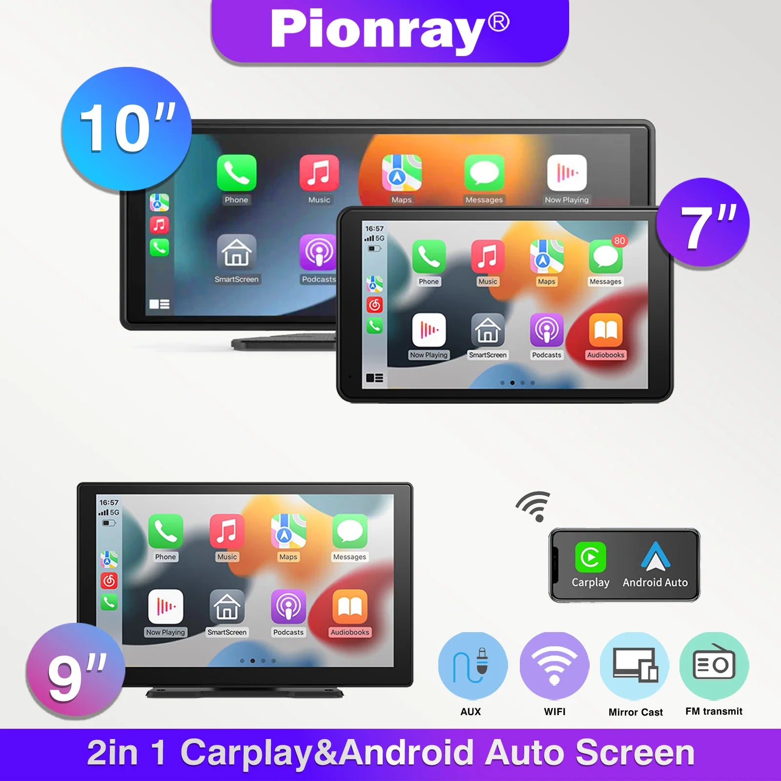 Portable Wireless CarPlay Screen