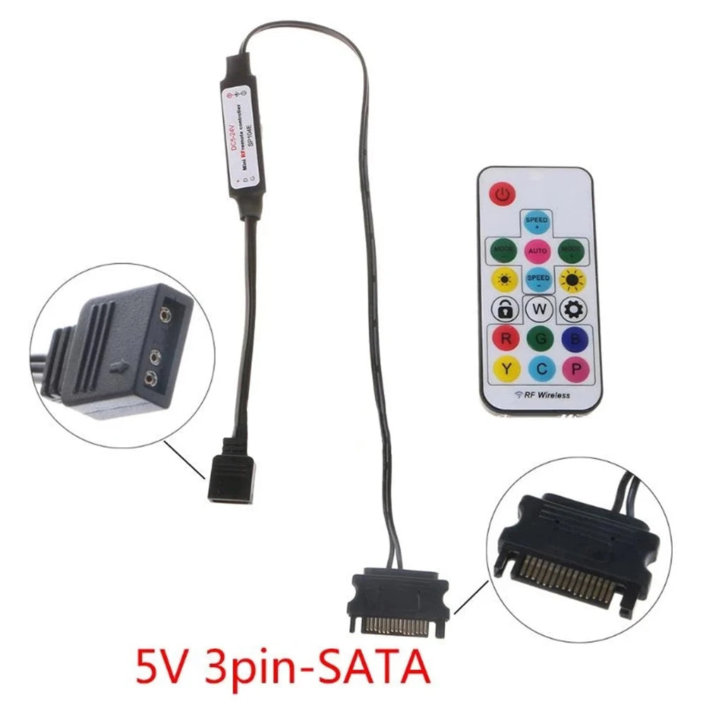 RGB LED Strip Wireless Controller – 5V Remote (PC Case Compatible)