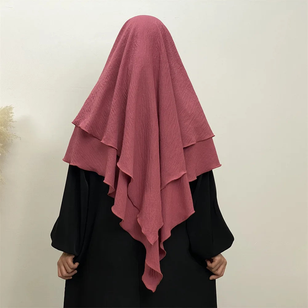 2-Layer Khimar Hijab – Elegant & Full Coverage