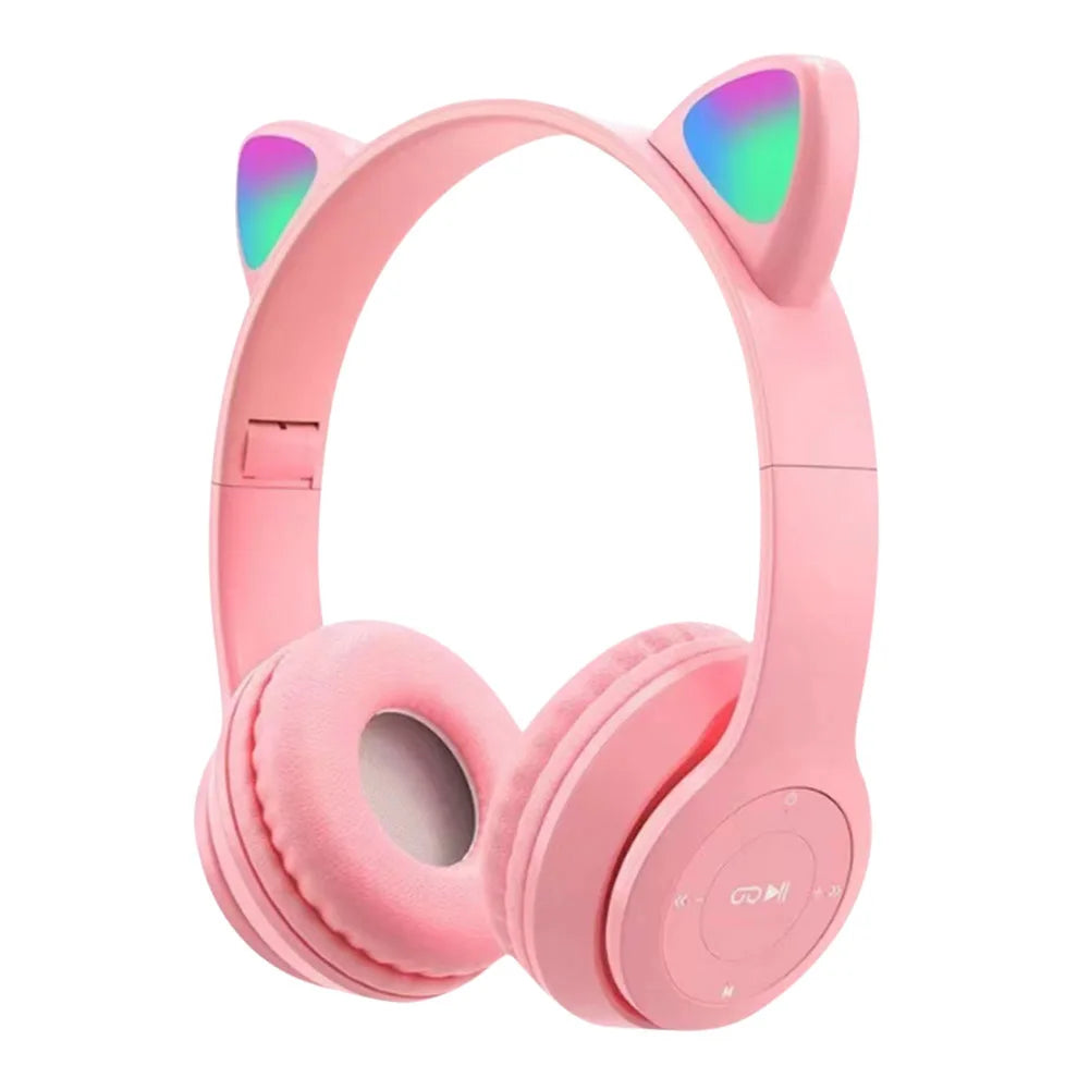 Cat Ear Wireless Gaming Headphones – RGB Glow Bluetooth Headset