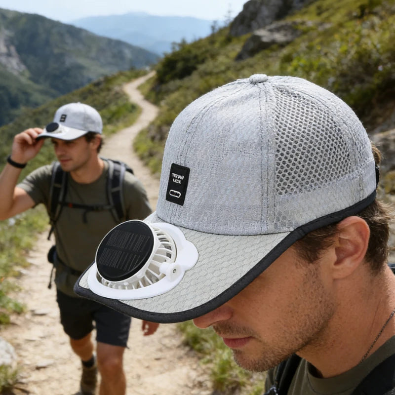 Solar Cooling Fan Cap – Breathable Hat with Built-In Fan for Summer Outdoors