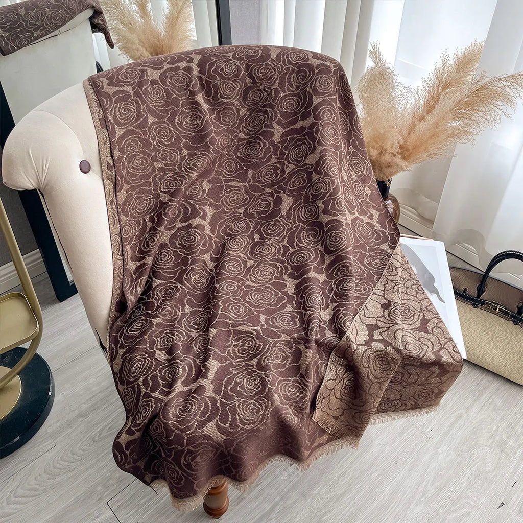Golden Embroidered Hijab – Elegant & Lightweight