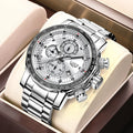 LIGE Men’s Chronograph Watch – Business Style with Luminous Display & Date