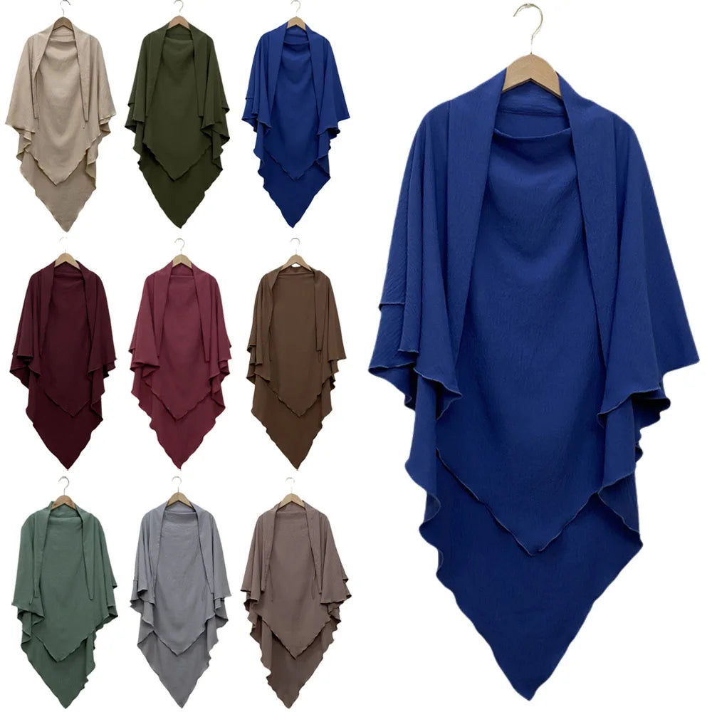 2-Layer Khimar Hijab – Elegant & Full Coverage